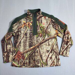 Huntworth sweater men's size 2XL green and tarnen 1/4 zip up neck Hunter wear